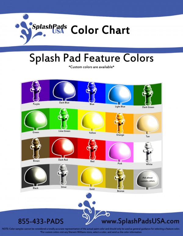 Splash Pad Color Chart